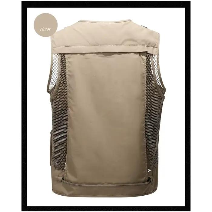 Veste sans manches légère et respirante pour la pêche avec multiples poches, taille plus 5XL
