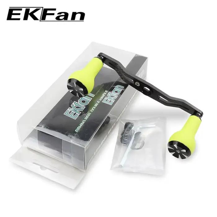 Poignée carbone de pêche Ekfan 130mm pour moulinet baitcast SHI et DAI, bouton TPE, trous 7x4 et 8x5mm