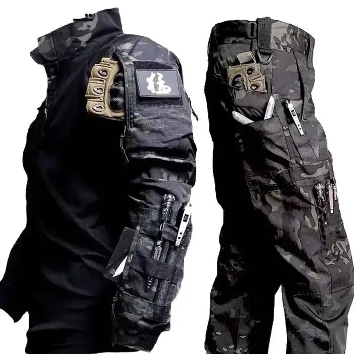 Nouvelle combinaison tactique shirt et pantalon homme - Pêche, airsoft, paintball, tenue d'assaut complète