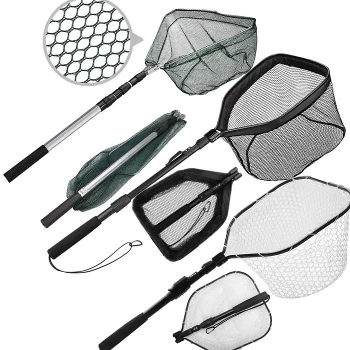Épuisette télescopique 55-190cm pour saumon, carpe, silure - Filet flottant pliable facile