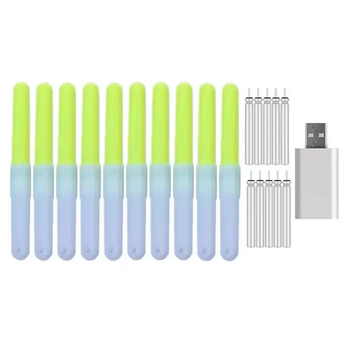 10 bâtons lumineux de pêche nocturne rechargeables CR322, étanches et attractifs pour la pêche