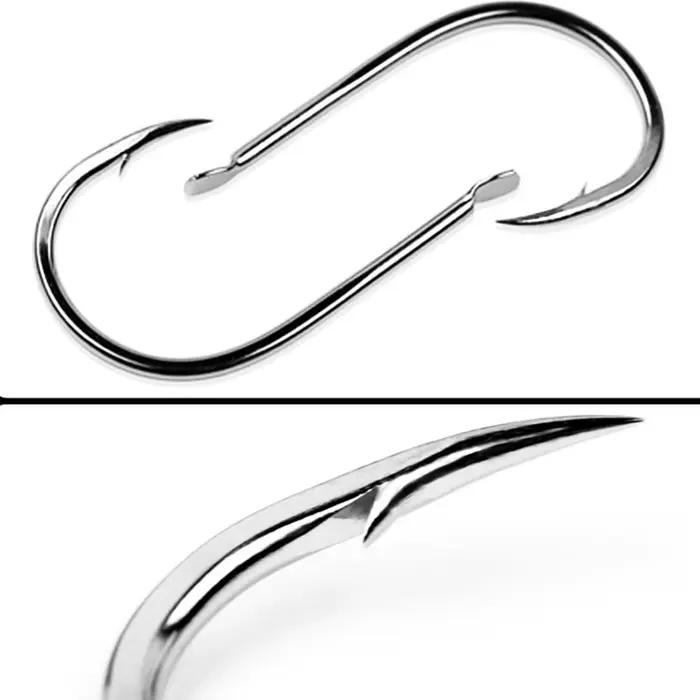100 hameçons pêche à la carpe en acier haute carbone, hameçons simples barbelés pour pêche en