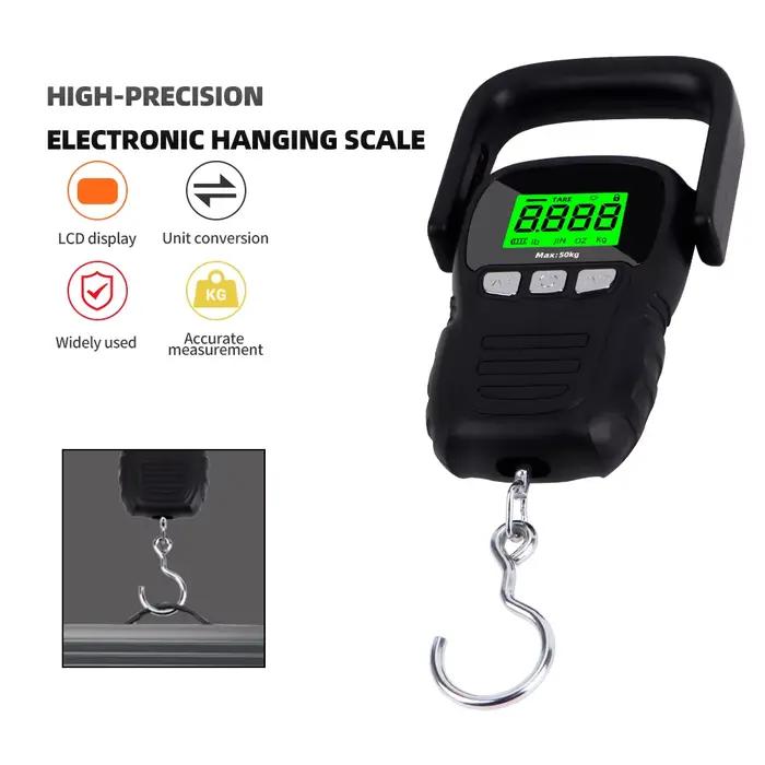 Balance digitale crochet portable 50KG précision 5G avec mètre ruban intégré 1.5m pour poisson et bagages