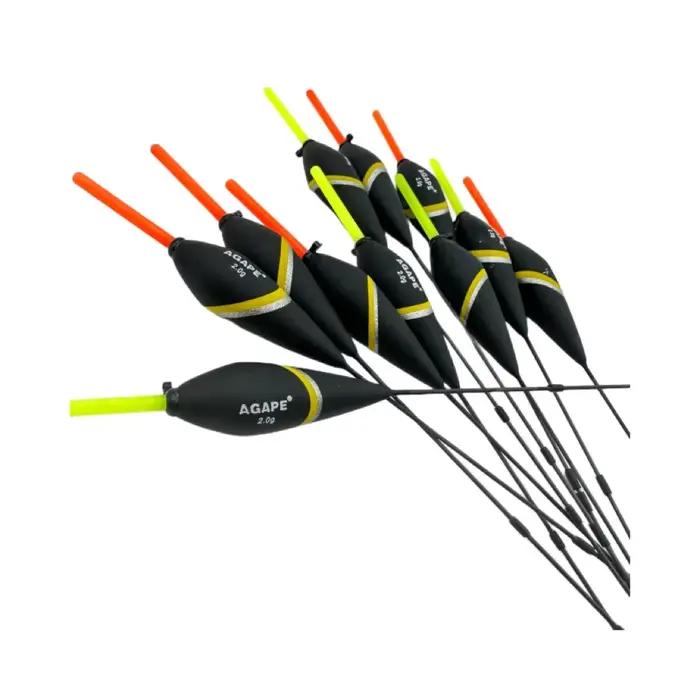 Lot de 10 flotteurs balsa pour pêche à la longue canne, flotteurs stick Agape 0.5g 1.0g