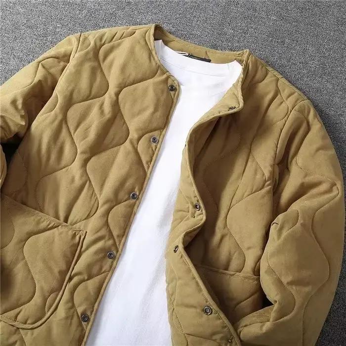 Veste matelassée M65 vintage homme hiver - Cardigan multi-poches pêche - Manteau épais khaki chasse