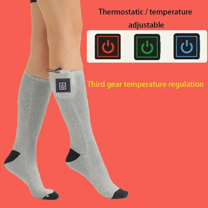 Chaussettes chauffantes électriques hiver pêche hommes femmes respirantes anti-froid rechargeables