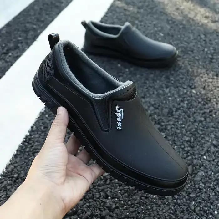Bottes de pluie homme résistantes imperméables antidérapantes PVC large bout pêche travail