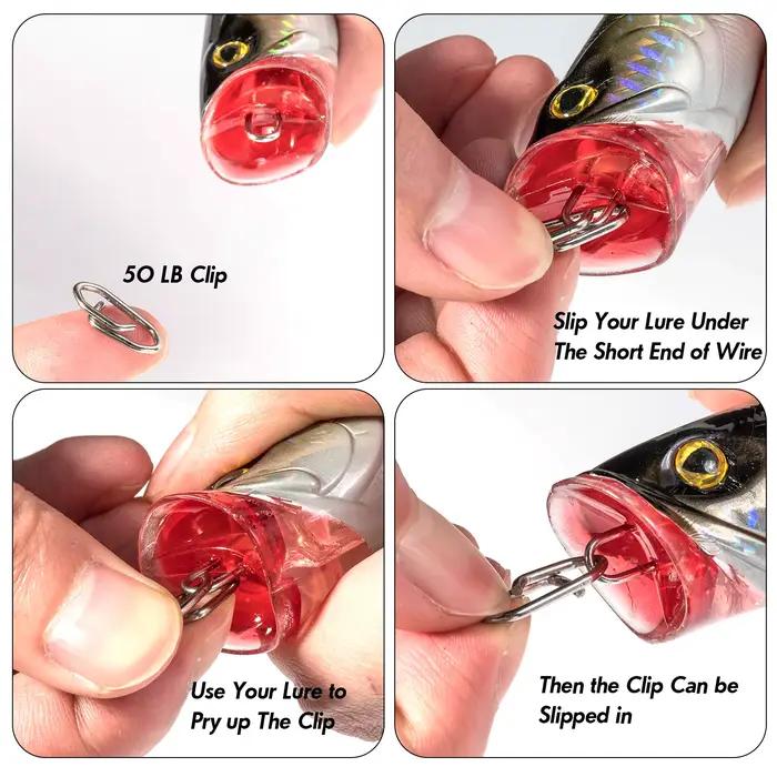 50 clips rapides acier inoxydable pour changement rapide de leurres crankbait swimbait
