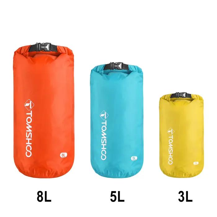 Pack 5 dry bags waterproof Tomshoo - Sacs étanches légers camping, bateau, randonnée