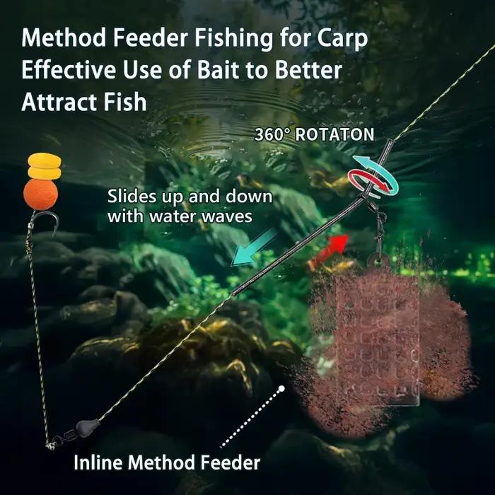 Method Feeder with Detachable Base | High Capacity Carp Fishing Feeders | 10g-60g Weight Range | Bait Cage Set