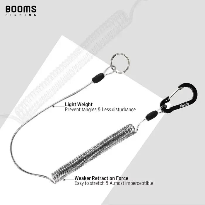 Lanyard de pêche enroulé 2M T01 avec mousqueton pour attacher canne et cordages de bateau