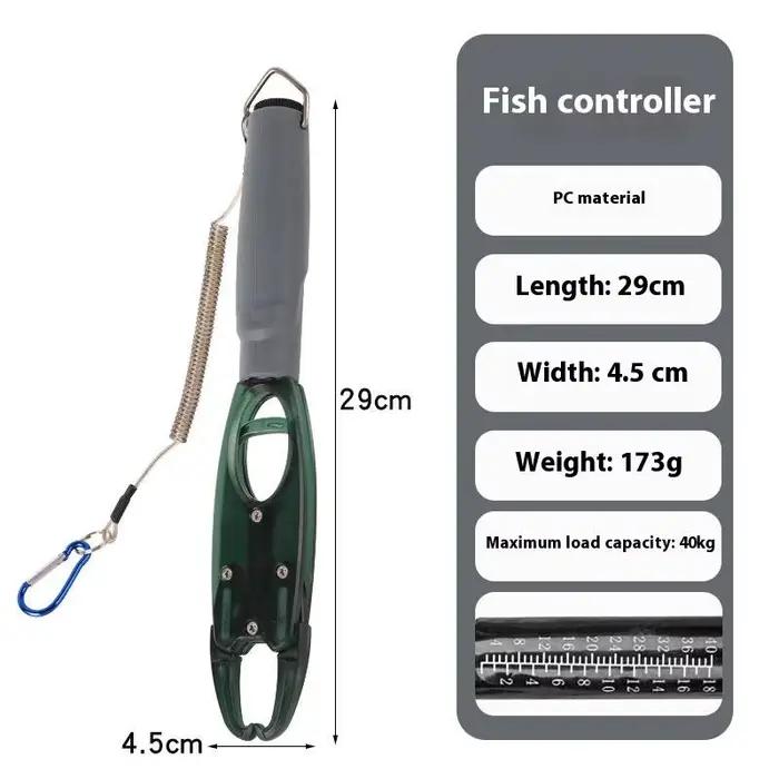 Pince à lèvres pêche alliage aluminium avec balance intégrée pour pesée et prise des poissons
