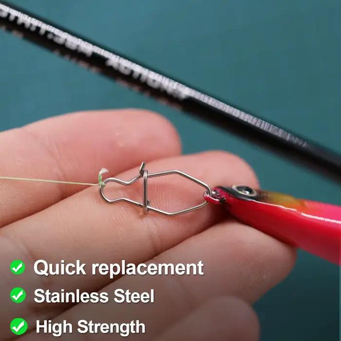 50 snaps de pêche en acier inoxydable 9KM - connecteurs rapides pour crankbaits et leurres