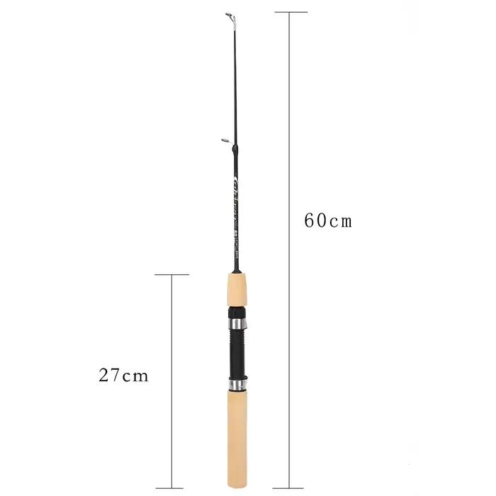 Canne pêche glace portable 60/80/100cm carbone léger, poignée confortable pour carpe, équipement pesca rivière