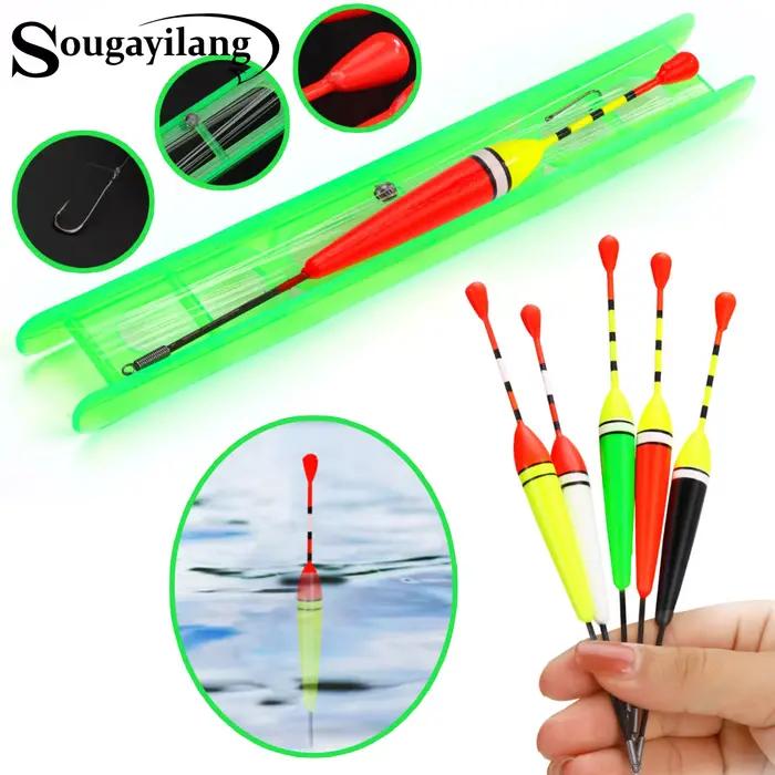 Lot de 5 flotteurs de pêche Sougayilang pour canne à triple hameçon et accessoires de pêche