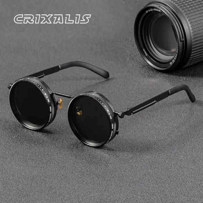 Lunettes de pêche polarisées CRIXALIS ND9 réglables - Homme Femme Rétro Punk UV400 pour extérieur