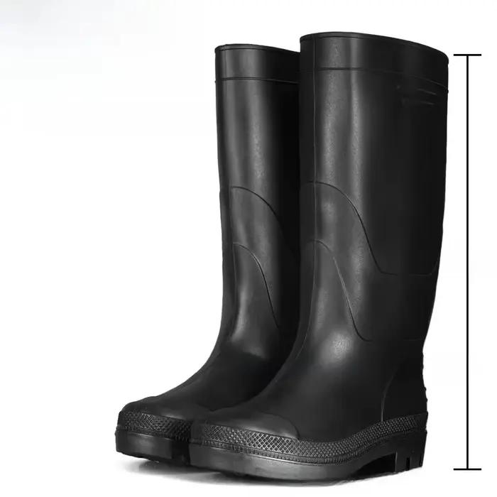 Bottes de pluie homme tube haut noires épaisses antidérapantes construction pêche