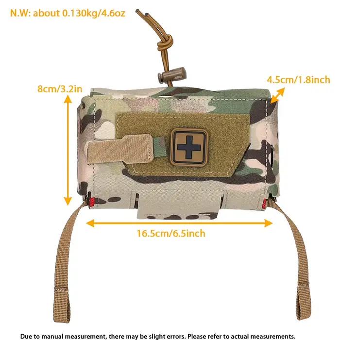 Poche médicale compacte tactique pêche chasse - Sac IFAK MD2 Molle ceinture porte-plaque