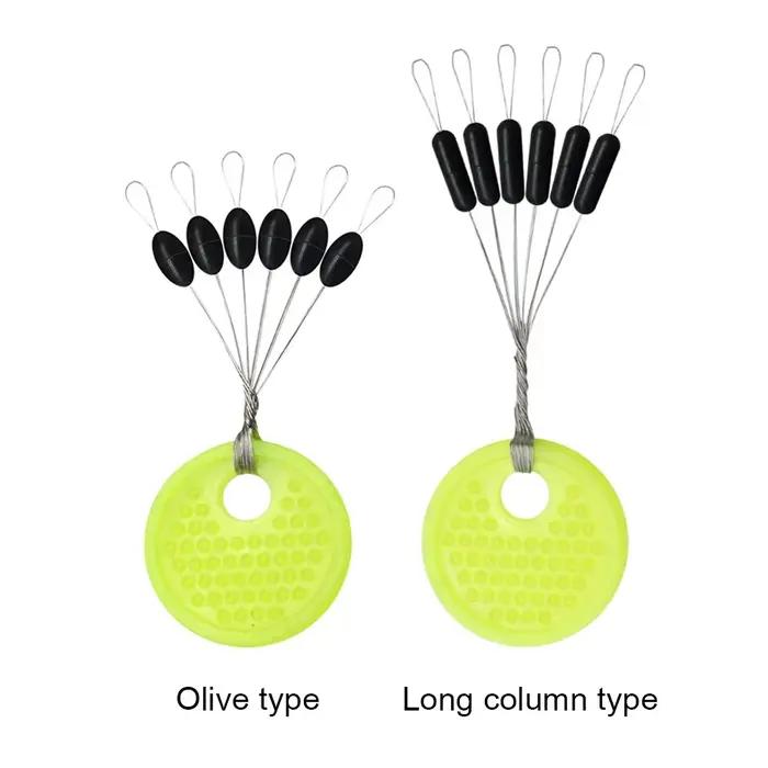 Stop float caoutchouc silicone forme haricot - Bouchon ovale noir pêche carpe et mouche