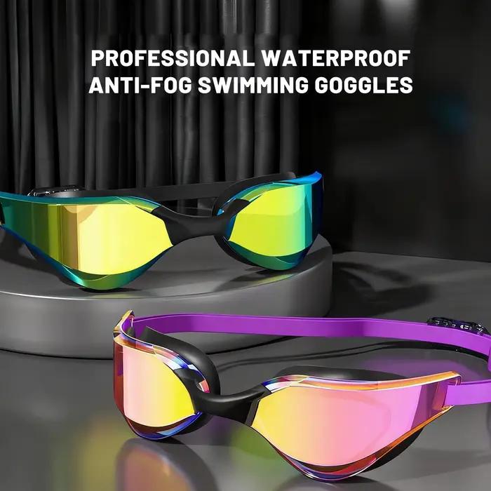 Lunettes de natation professionnelles adulte avec pince-nez bouchons d'oreilles et bonnet - HD étanches