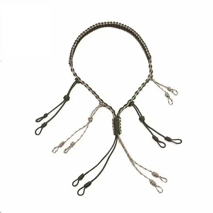 Cordon réglable à 12 anneaux pour sifflet d'appel de canard - Accessoire de chasse portable