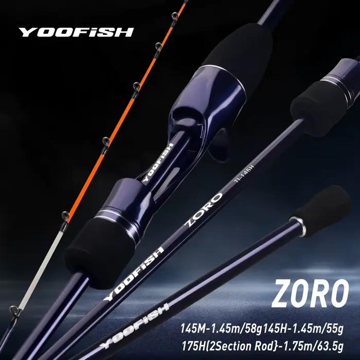 Canne coup de vent Yoofish 1.45m/1.75m carbone léger pour pêche au calmar - Pointe titane 65g/72g