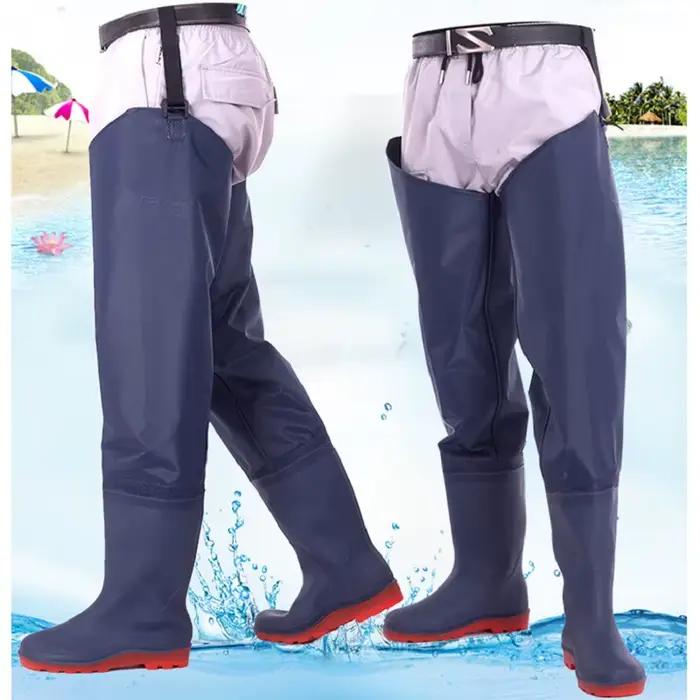 Pantalon cuissardes de pêche résistant avec bottes longues antidérapantes pour la pêche en rivière