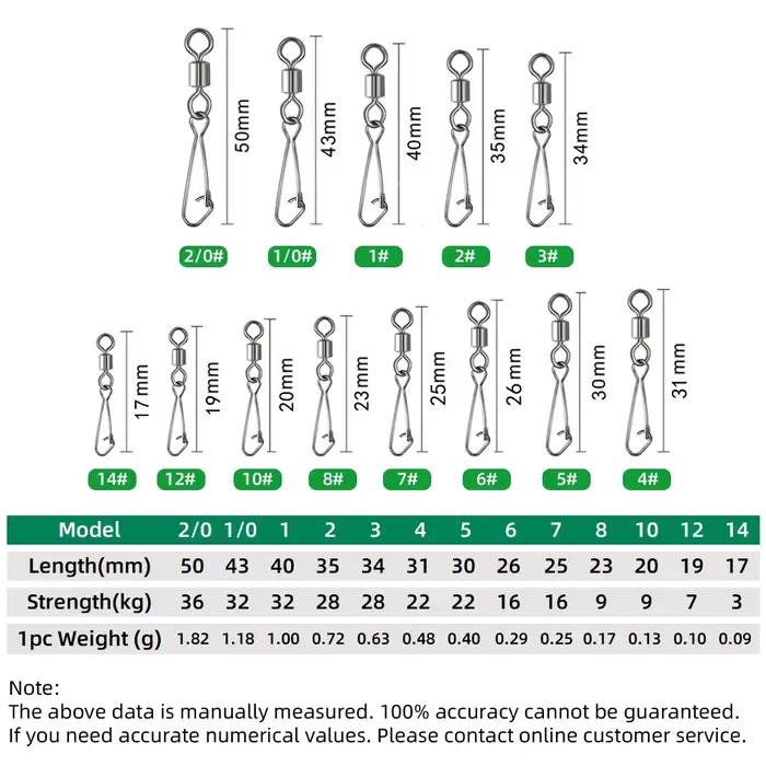 Barillet de pêche DNDYUJU 10-100PCS avec émerillon roulant pour hameçons et leurres - Accessoires