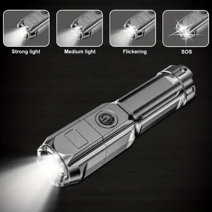 Lampe torche LED tactique rechargeable - 100 000 lumens étanche pour pêche, chasse et camping