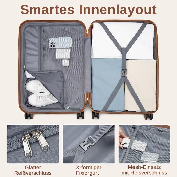 Valise rigide KONO 55-76 cm à roulettes 360° - Idéale transport matériel pêche voyages