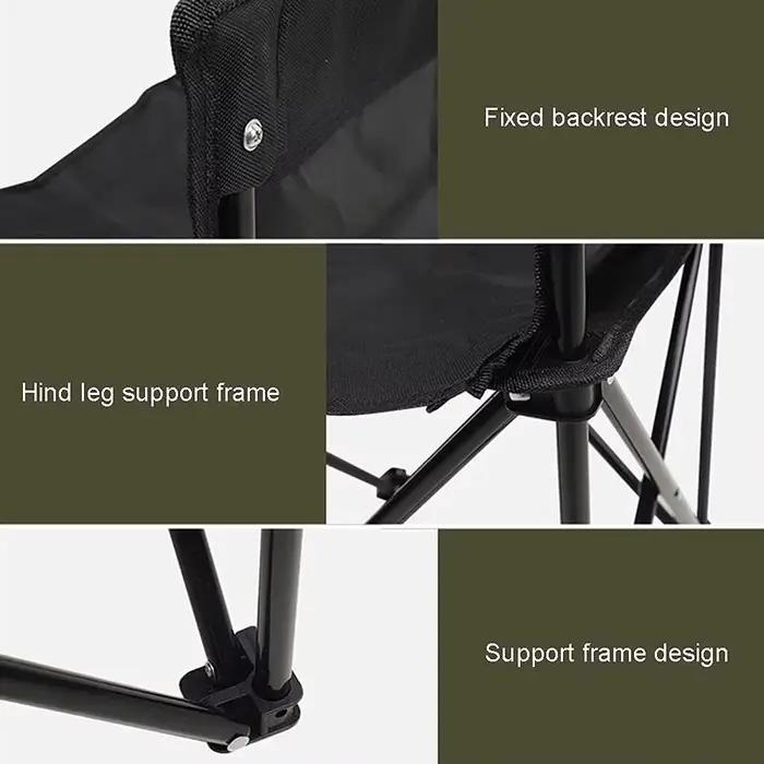 Chaise de camping pliable avec poche latérale pour pêche plage et pique-nique en oxford