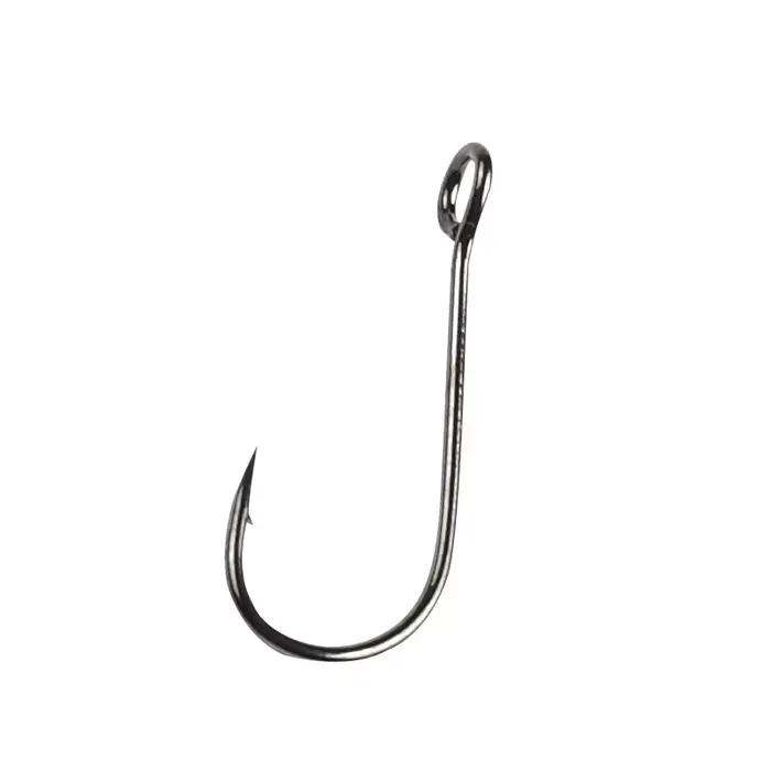Hameçons pêche au ver avec grande anneau en acier carbone, 20 pièces pour appâts volumineux