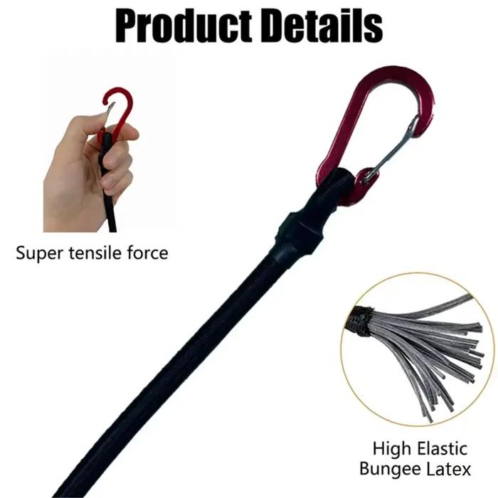 Corde élastique bungee robuste avec mousquetons - Accessoire kayak vélo camping rangement pêche