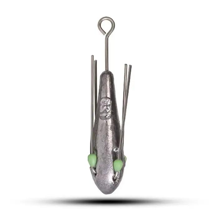 Plombs de pêche lumineux 50g-110g avec perle résistants pour technique drop shot et connecteur hameçon