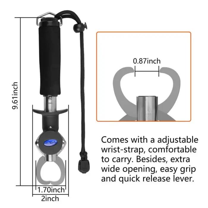 Pince coupe-grippe poisson pliable acier inox avec balance et mètre intégrés pour carpe et pêche
