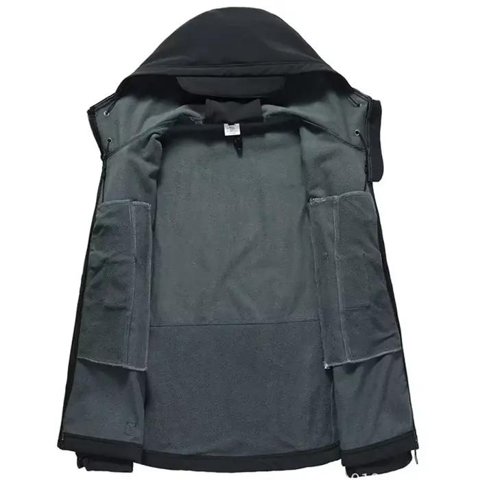 Veste de pêche tactique hiver multi-poches - Softshell peau de requin imperméable