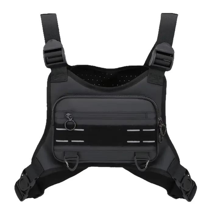 Sac de poitrine running réglable pour randonnée et voyage, holster sécurisé pour équipement de pêche et accessoires outdoor.