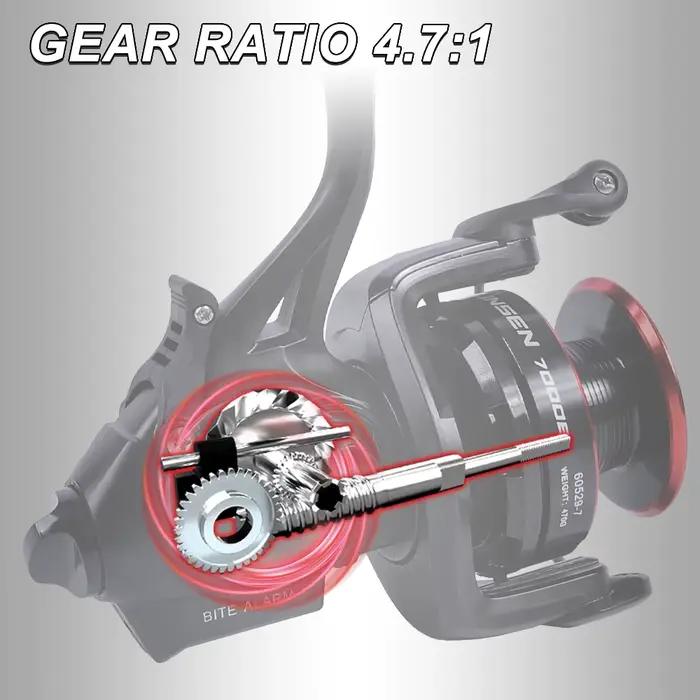 Moulinet spinning MIFINE BUNSEN avec alarme morsure, double drag 10KG - Pêche carpe 6000-7000