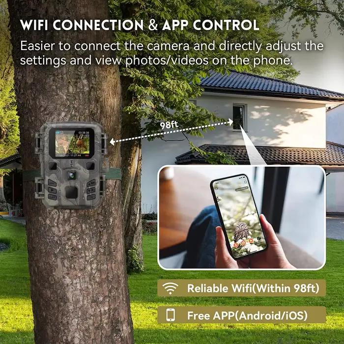 Caméra de chasse Suntekcam 20MP 1080P sans fil - Mini301 étanche IP65 pour wildlife