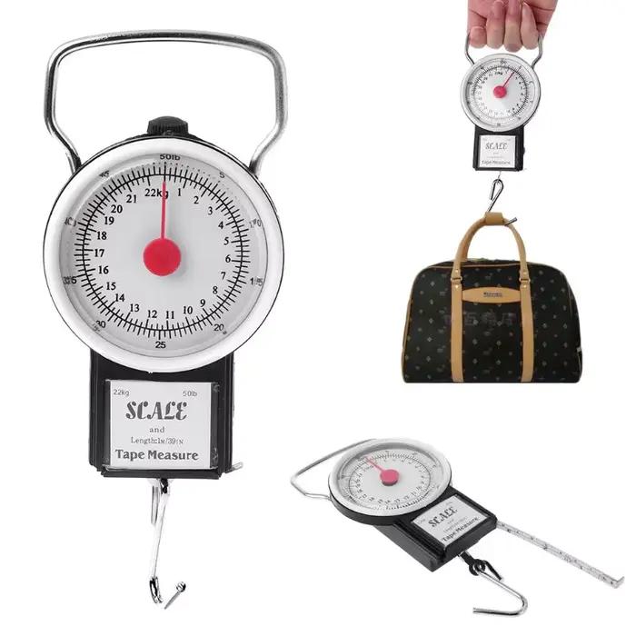 Balance suspendue portable 22kg/50lb pour pêche - Pèse-poissons avec mètre ruban et crochet robuste