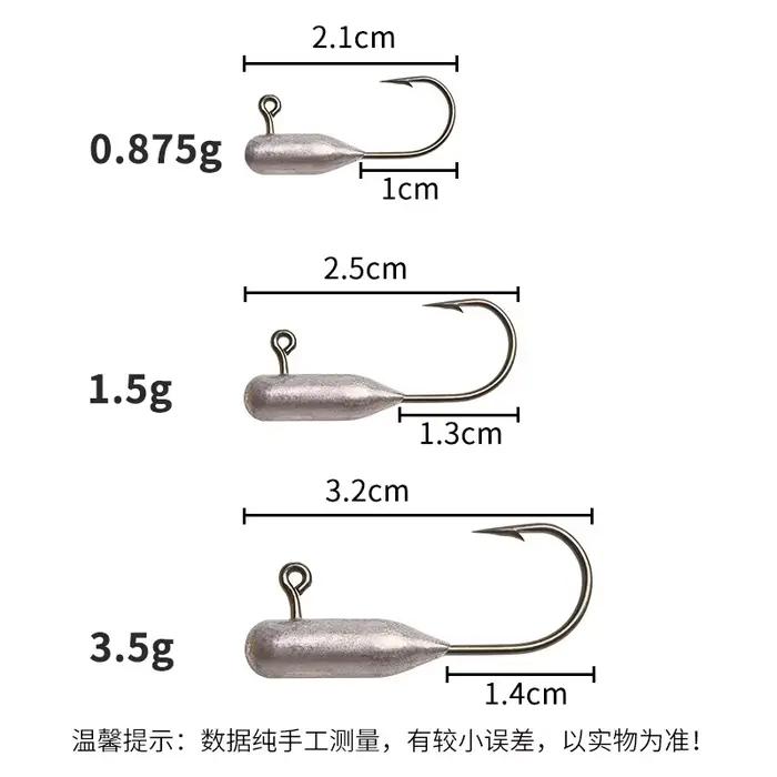 Têtes plombées japonaises professionnelles 1g à 5g pour petits leurres souples et montage texas rig