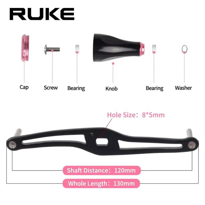 Manivelle de moulinet Ruke en alliage aluminium 130mm - Compatible Daiwa/Shimano/Abu - Accessoire DIY pêche