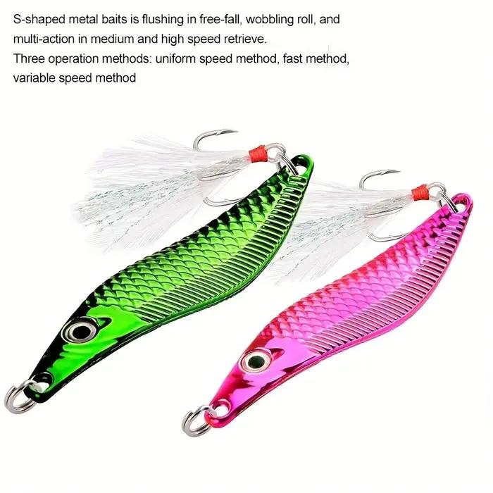 Leurres métalliques VIB Aorace 7g-20g - Cuillères spinner sangsue avec plume pour pêche nocturne brochet perche