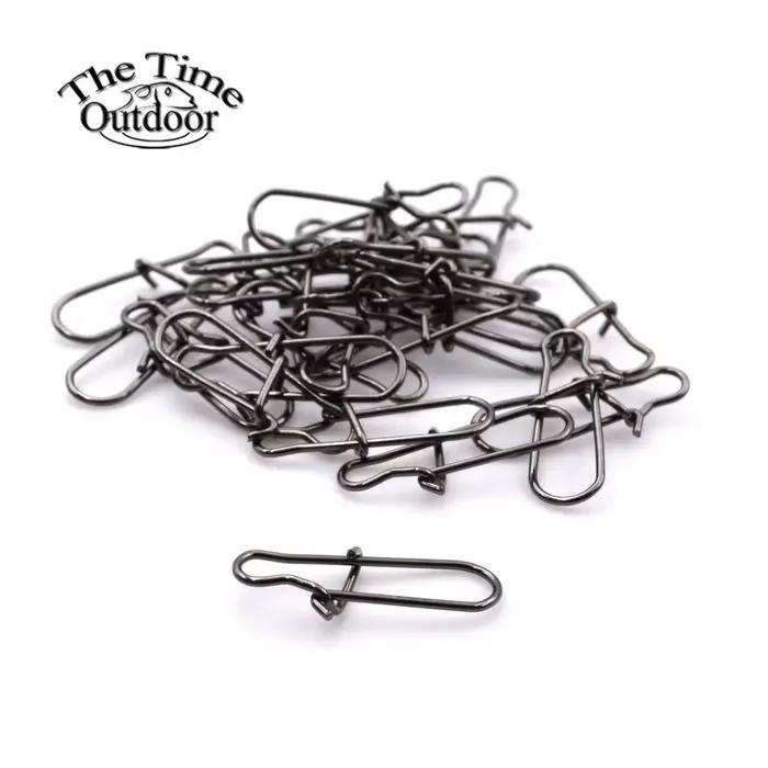 100 mousquetons à ressort inox pour pêche - connecteurs sécurité snaps barrel swivel