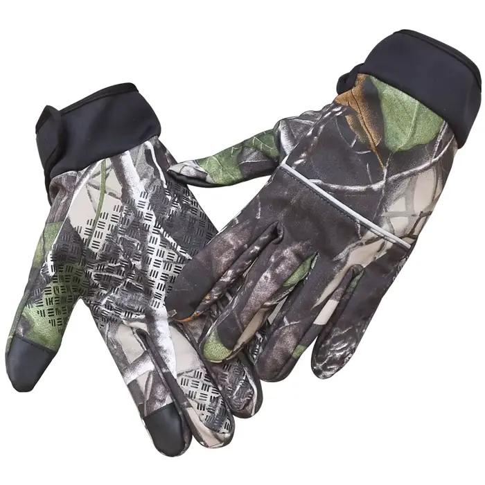 Gants camouflage homme anti-dérapants - Pêche, vélo et sports outdoor avec compatibilité écran tactile