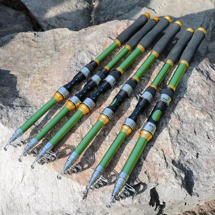 Canne télescopique Sougayilang 4 couleurs 1.8-2.7m fibre verre manche EVA pour carpes 4.5kg