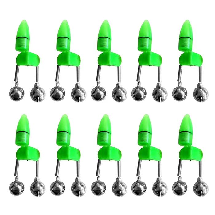 Alarme de touche LED pour pêche de nuit avec 10 lumières et double clochette - Détecteur de touches
