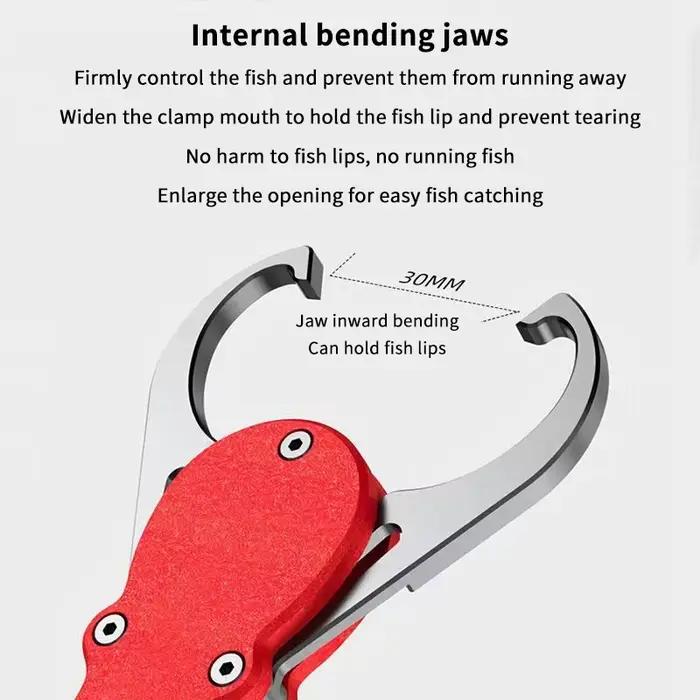 Pince à lèvres pêche aluminium avec balance - Accessoire portable grip sécurisé pour poissons