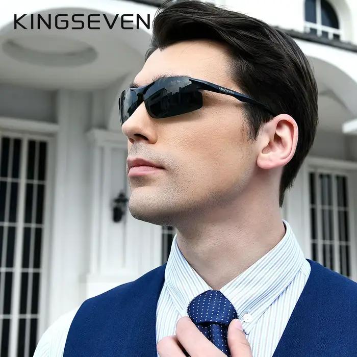 Lunettes de soleil polarisées KINGSEVEN pour pêche en mer - Verres miroir aluminium aviation qualité premium