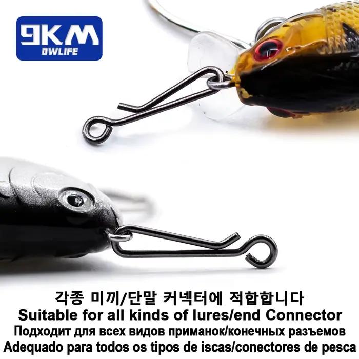 Snaps pêche leurres 50-200 pièces acier inoxydable clips connecteurs appâts crankbait clips coulants